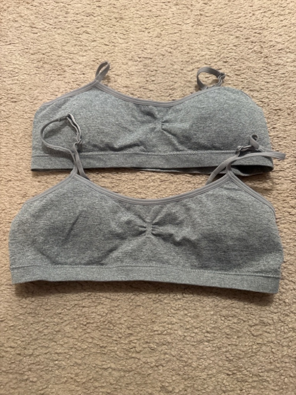 Hanes Girls Bralette Bundle Gray Size XL Adjustable Strap